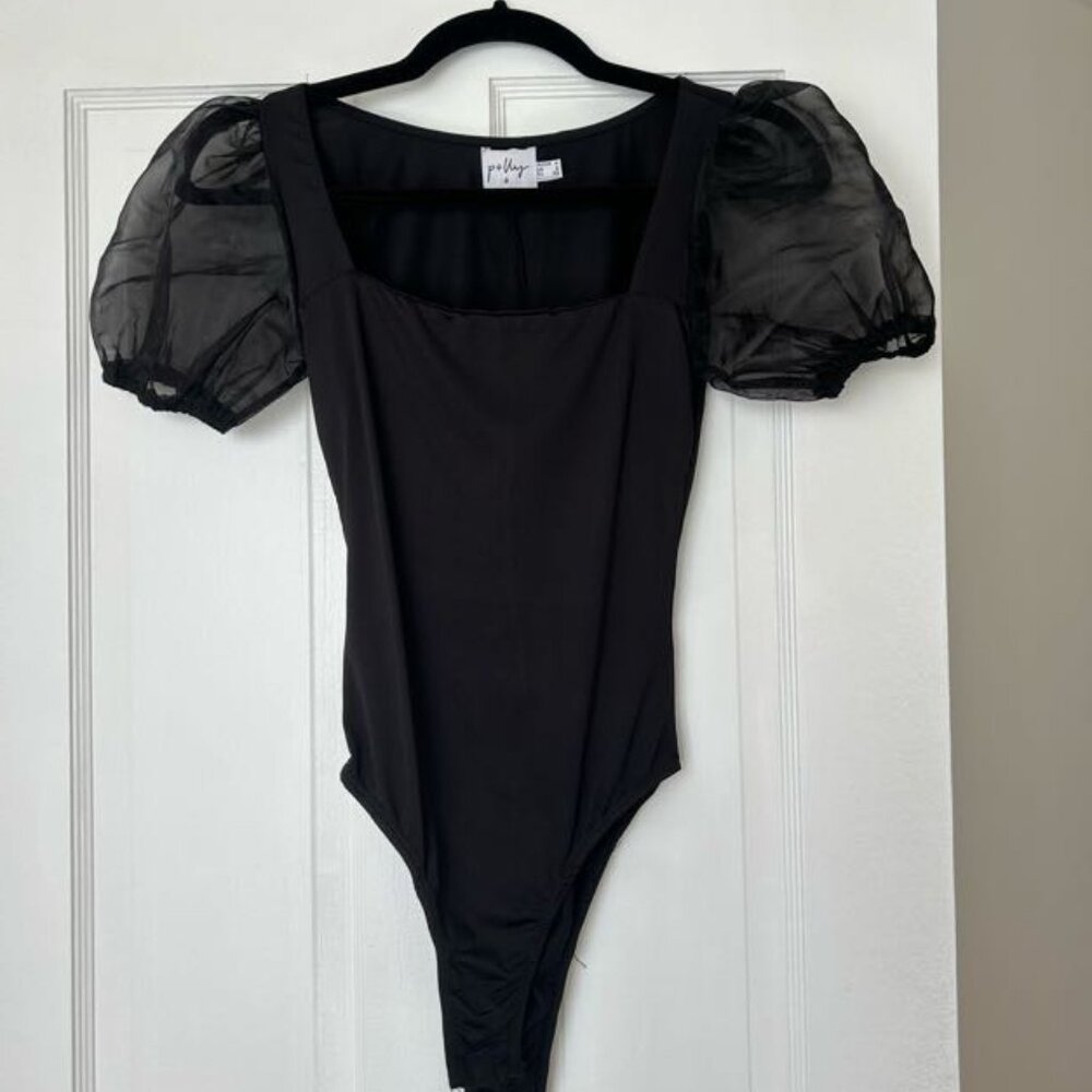 Princess Polly Black Bodysuit with Tulle Sleeves